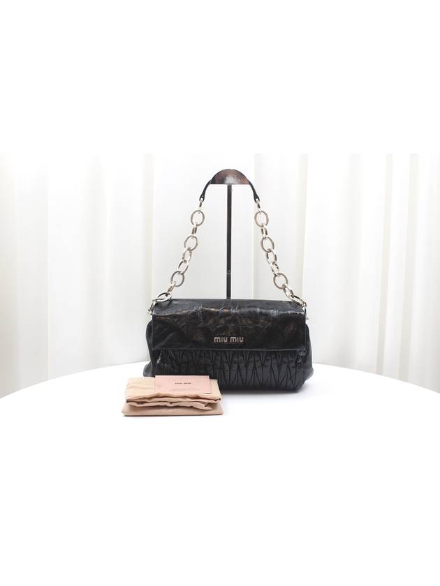 Pressed Matelasse Nappa Leather Shoulder Bag Black RP0350 - MIU MIU - BALAAN 2