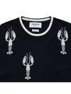 Lobster Merino Crew Neck Knit Top Navy - THOM BROWNE - BALAAN 4