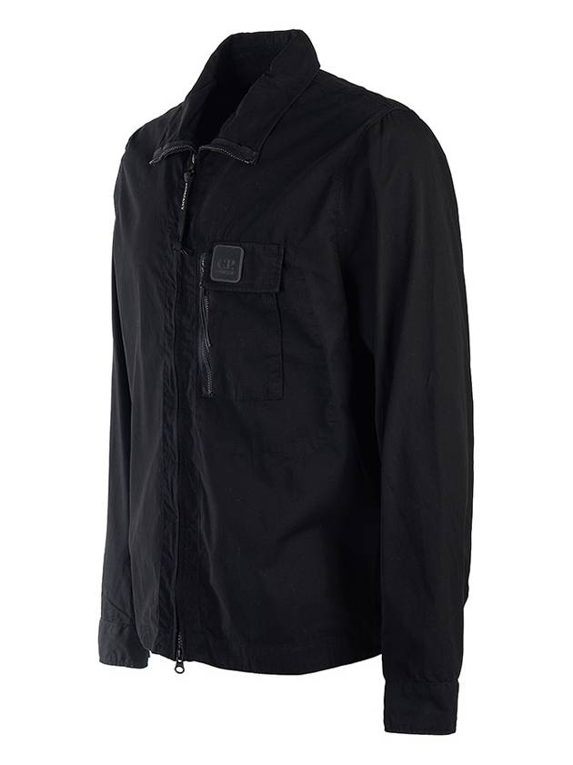 Lens Wappen Gabardine Zip-Up Jacket Black - CP COMPANY - BALAAN 3