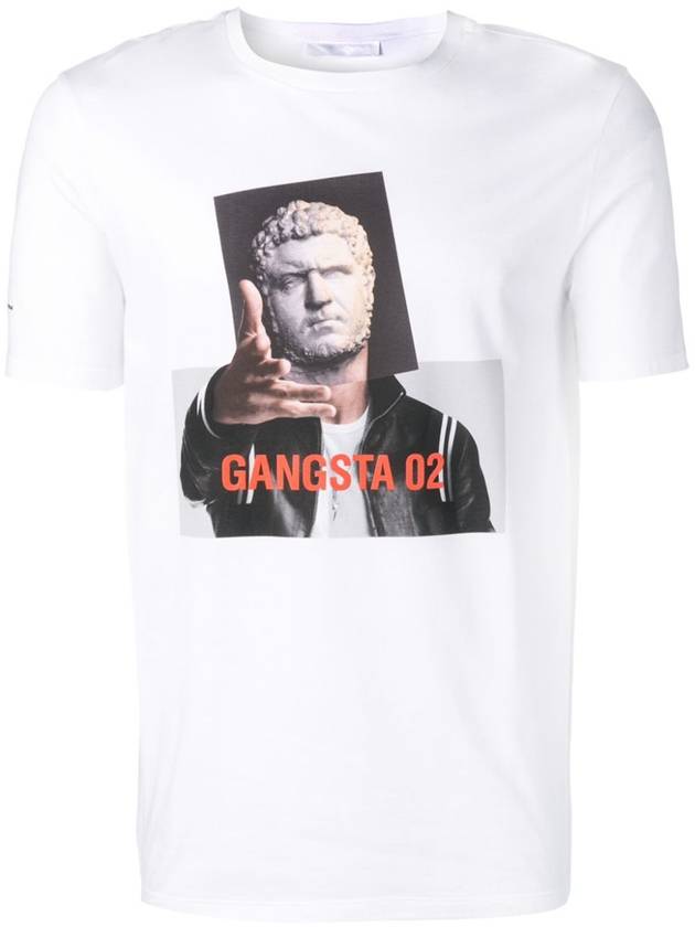 Gangster Print Short Sleeve T-Shirt White - NEIL BARRETT - BALAAN 2