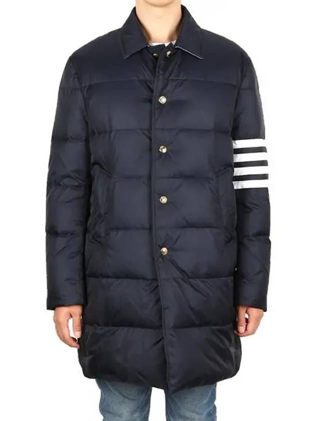 Men's 4 Bar Stripe Matte Finish Padding Navy - THOM BROWNE - BALAAN 2