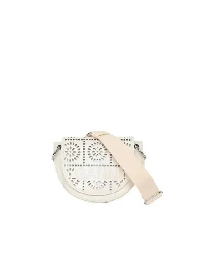 Banner Perforated Shoulder Bag White - GANNI - BALAAN 5