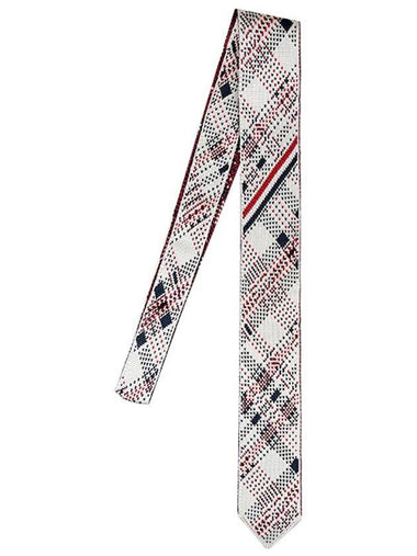 Men's Madras Check Tie White - THOM BROWNE - BALAAN 1