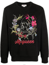 Men's Floral Embroidery Sweatshirt Black - ALEXANDER MCQUEEN - BALAAN 3