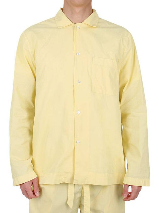 Poplin Pajamas Long Sleeve Shirt Lemonade - TEKLA - 2