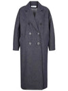 Women's Bacco Denim Effect Double Coat Navy - MAX MARA - BALAAN 2