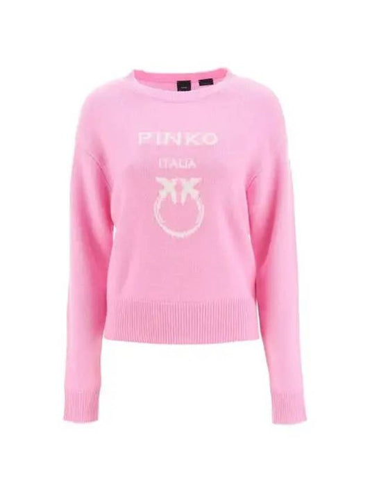 Love Bird Pullover Knit Top Pink - PINKO - BALAAN.