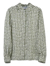 Geometric Pattern Silk Long Sleeve Shirt Natural Green - MAX MARA - BALAAN 2