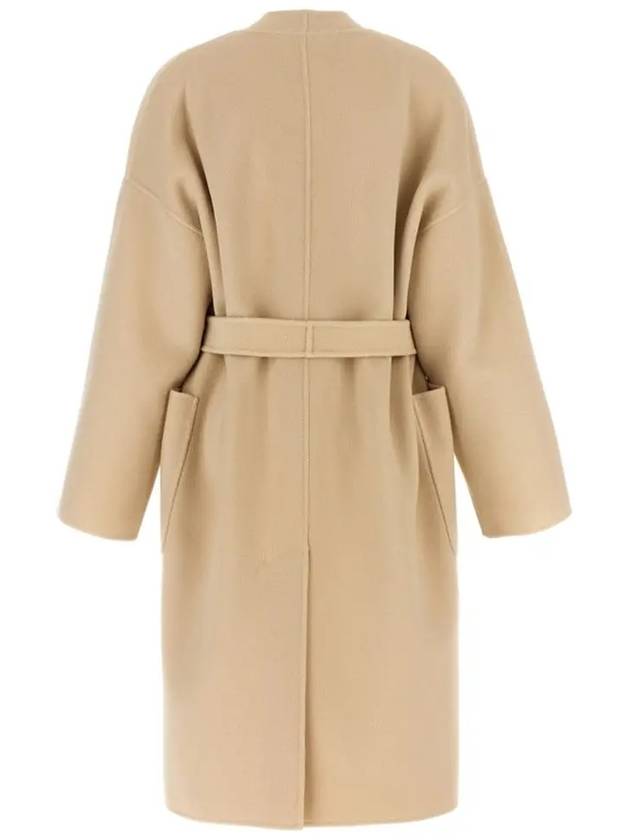 Eris Belt Virgin Wool Single Coat Beige - MAX MARA - BALAAN 3