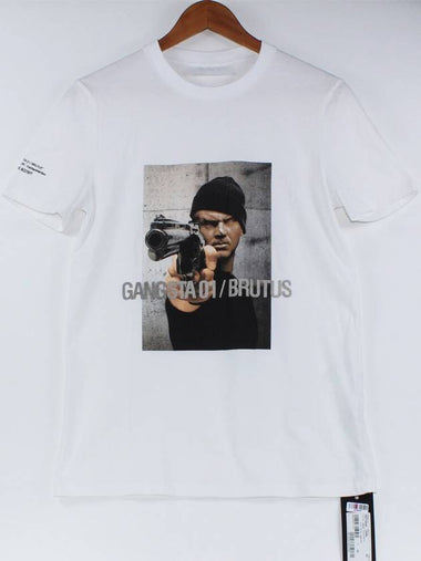 Men's Gangsta Coated Round Neck Short Sleeve TShirt PBJT488A L529S - NEIL BARRETT - BALAAN 1