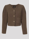 Women's Maple Pintuck Crop Jacket Brown - MICANE - BALAAN 9