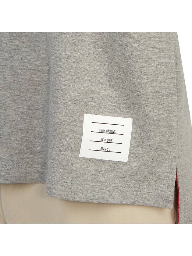 4-Bar Striped Cotton Long Sleeve T-Shirt Light Grey - THOM BROWNE - BALAAN 10