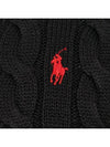 Men's Embroidery Pony Cable Half Zip Up Knit Top Black - POLO RALPH LAUREN - BALAAN 5