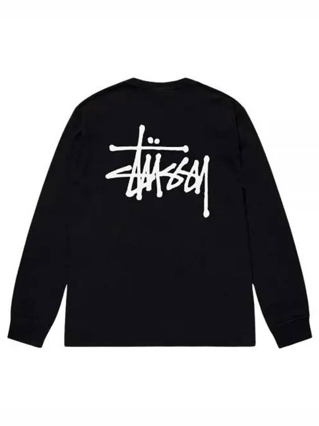 Basic Long Sleeve T-Shirt Black - STUSSY - BALAAN 2