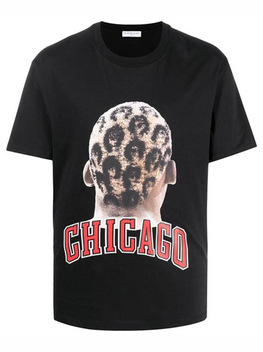 Men's Chicago Player Logo Printing Short Sleeve T-Shirt Black - IH NOM UH NIT - BALAAN 2