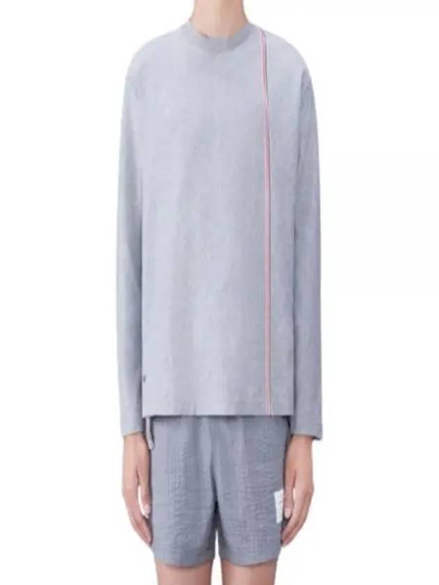 RWB Striped Cotton Long Sleeve T-Shirt Grey - THOM BROWNE - BALAAN 2