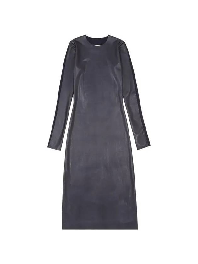 Logo Faux Leather Midi Dress Black - MAISON MARGIELA - BALAAN 1