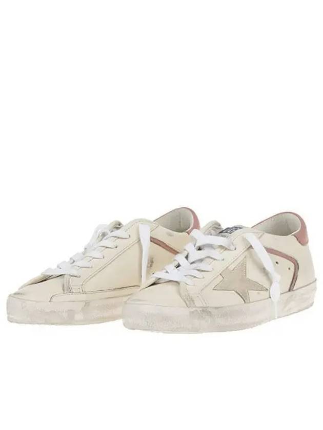 Superstar Pink Tab Low Top Sneakers Cream - GOLDEN GOOSE - BALAAN 2