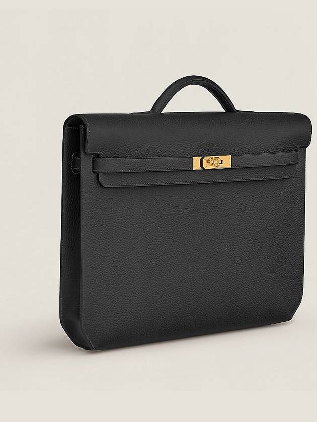 Kelly Depeche 36 Briefcase Black Gold - HERMES - BALAAN 3