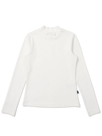 Mockneck rib t shirt OFF WHITE WOMAN - MALBON GOLF - BALAAN 1