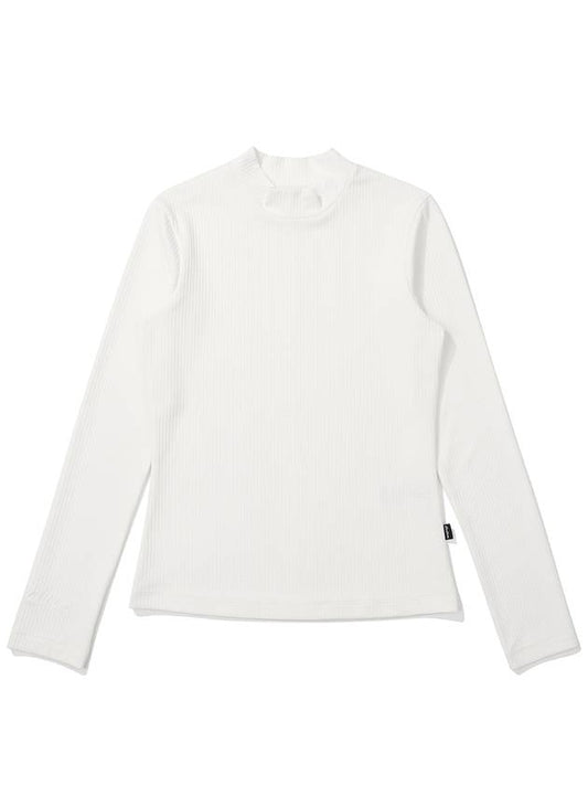 Mockneck rib t shirt OFF WHITE WOMAN - MALBON GOLF - BALAAN 1