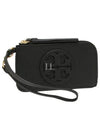 Miller Top Zip Leather Card Wallet Black - TORY BURCH - BALAAN 2