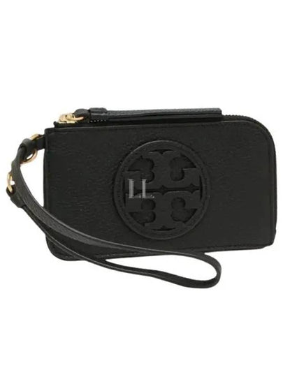 Miller Top Zip Leather Card Wallet Black - TORY BURCH - BALAAN 2