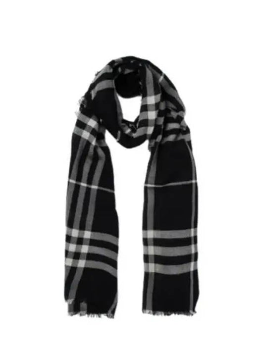 Checked Wool Scarf Black - BURBERRY - BALAAN 2