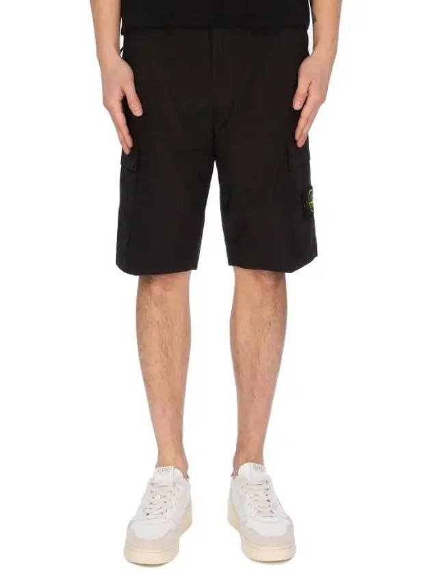 Cargo Bermuda Shorts Black - STONE ISLAND - BALAAN 3