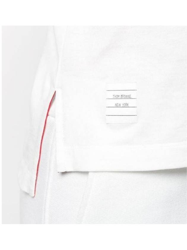 Logo Patch Lightweight Jersey Relaxed Fit Short Sleeve T-Shirt White - THOM BROWNE - BALAAN 7