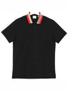 Logo Stripe Short Sleeve Polo Shirt Black - BURBERRY - BALAAN 2