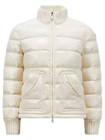 Archelot logo patch neck knit down padded ivory women s jacket 270962 - MONCLER - BALAAN 1