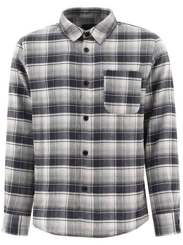 Trek Chest Pocket Check Over Long Sleeve Shirt Grey - A.P.C. - BALAAN.