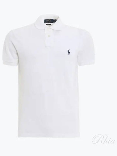 Logo Slim Fit Short Sleeve Polo Shirt White - POLO RALPH LAUREN - BALAAN 2