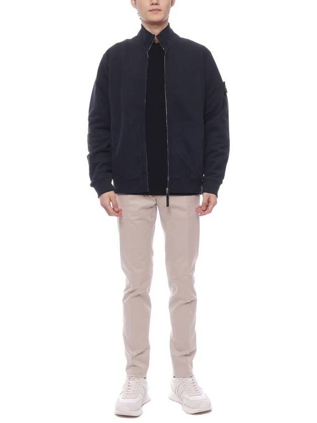 Logo Patch Zipper Zip-Up Jacket Navy - STONE ISLAND - BALAAN 4