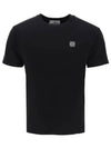 Organic Cotton Short Sleeve T-Shirt Black - STONE ISLAND - BALAAN 2