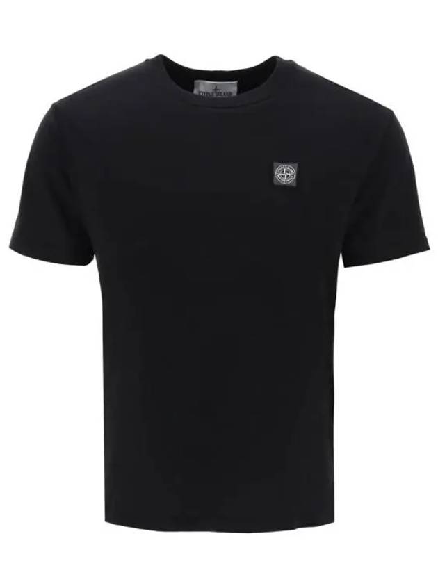 Organic Cotton Short Sleeve T-Shirt Black - STONE ISLAND - BALAAN 2