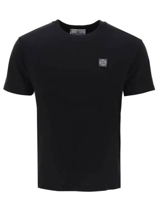 Organic Cotton Short Sleeve T-Shirt Black - STONE ISLAND - BALAAN 2