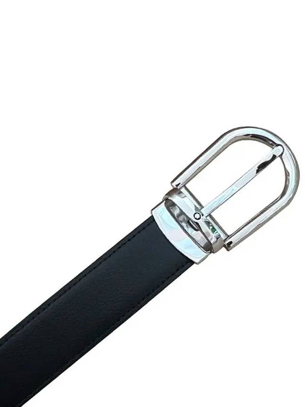 Horseshoe Buckle Reversible Leather Belt Black Brown - MONTBLANC - BALAAN 3