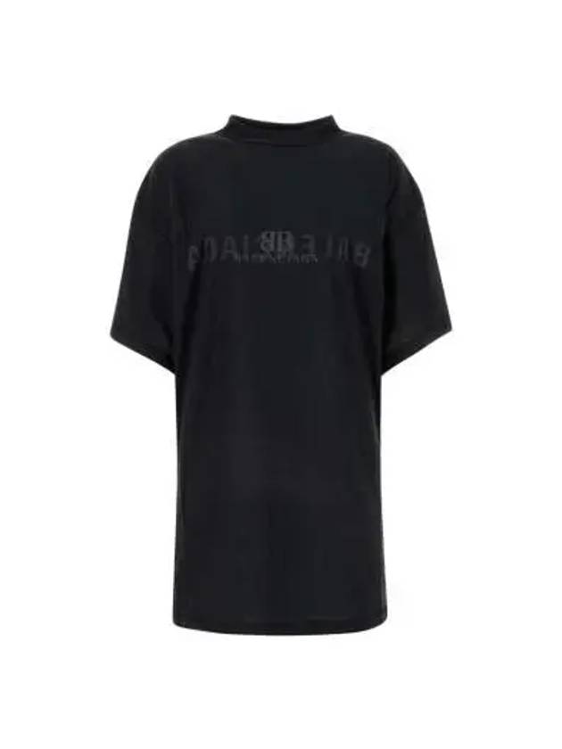 Logo Print Short Sleeve T-Shirt Black - BALENCIAGA - BALAAN 3