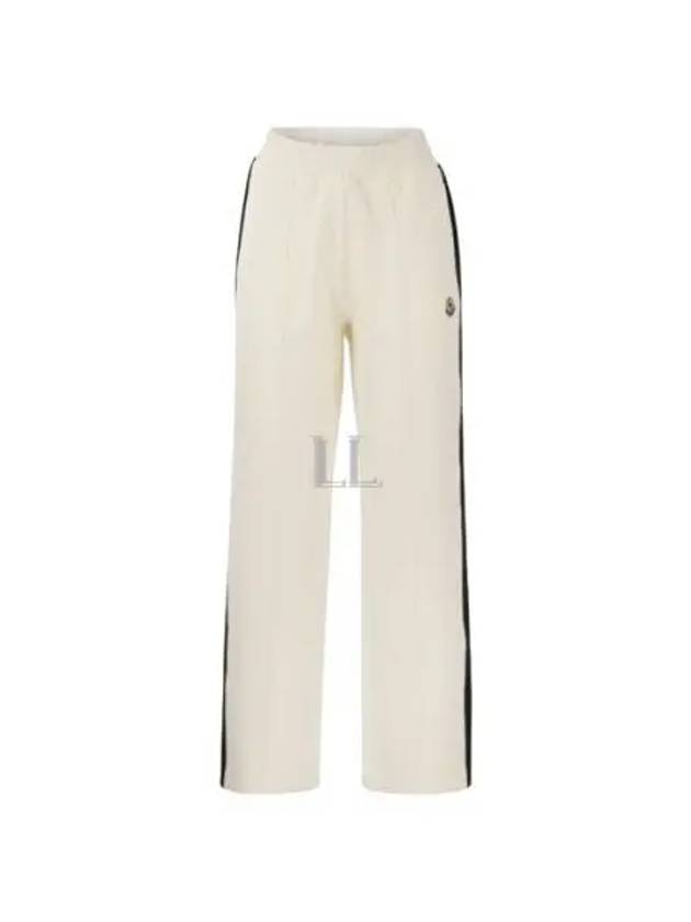 Logo Patch Cotton Track Pants White - MONCLER - BALAAN 2