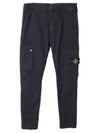 Wappen Patch Old Treatment Slim Fit Cargo Straight Pants Navy - STONE ISLAND - BALAAN 2