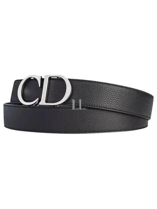 CD Logo Reversible Leather Belt Black Navy - DIOR - BALAAN 2