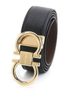 Gancini Reversible Adjustable Calfskin Leather Belt Black Brown - SALVATORE FERRAGAMO - BALAAN 2