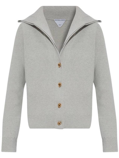 Compact Knot Button Wool Cardigan Moon - BOTTEGA VENETA - BALAAN 2