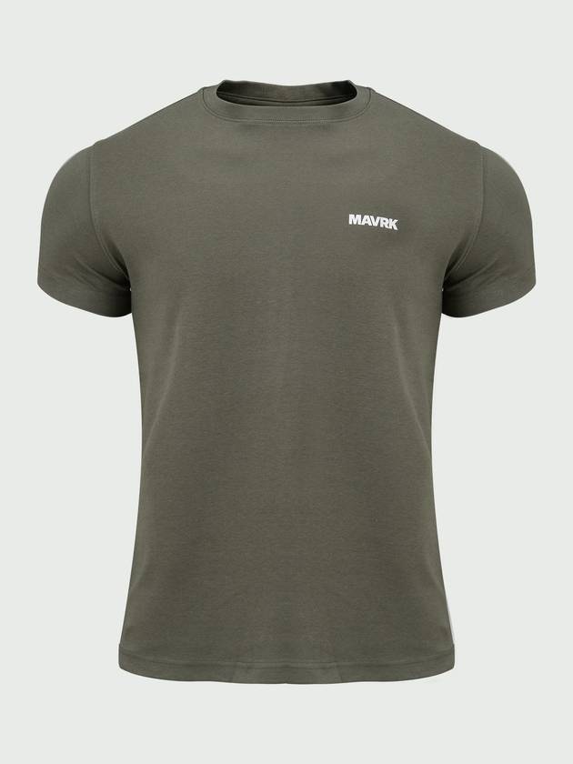 Daily Small Logo Muscle Fit Short Sleeves T-Shirt Khaki - MAVRK - BALAAN 1