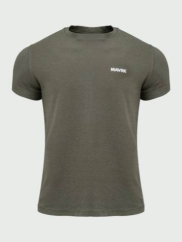 Daily Small Logo Muscle Fit Short Sleeves T-Shirt Khaki - MAVRK - BALAAN 1