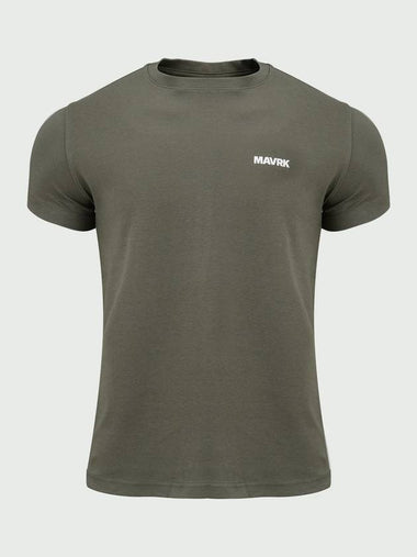 Daily Small Logo Muscle Fit Short Sleeves T-Shirt Khaki - MAVRK - BALAAN 1