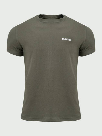 Daily Small Logo Muscle Fit Short Sleeve T-Shirt Khaki - MAVRK - BALAAN 2