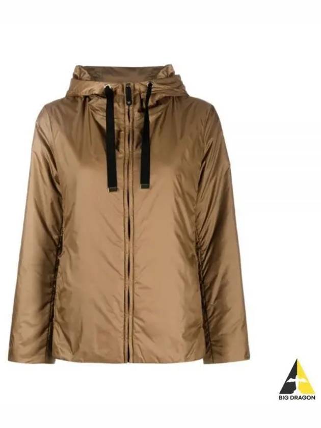 GREENH 94860134 051 94860134600 Green water repellent padded hooded jacket - MAX MARA - BALAAN 1
